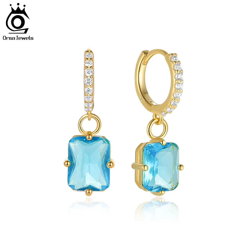 

ORSA JEWELS 14K позолоченные 4А кубические циркониевые Висячие серьги для женщин из стерлингового серебра 925 пробы Изящные серьги ручной работы юв...