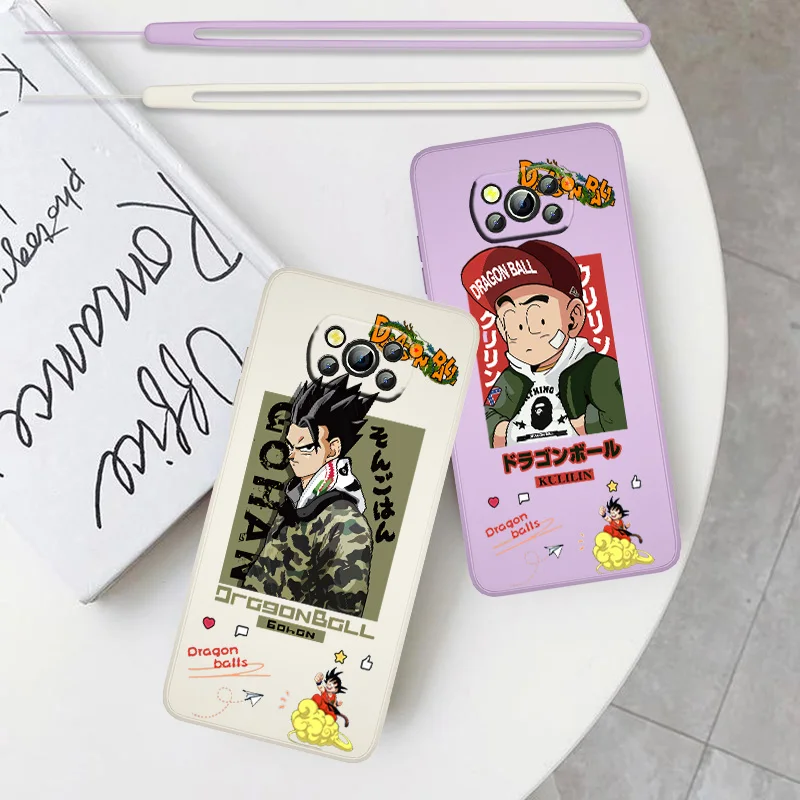 

Dragon ball cartoon character For Xiaomi POCO F3 X3 NFC GT X2 C31 C3 M2 M3 4 Pro TPU Liquid Rope Cellular Cover Funda Phone Case