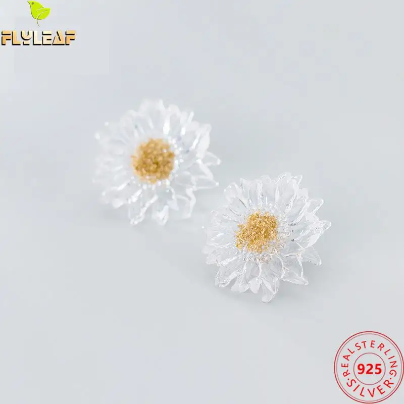 

Женские серьги-гвоздики из серебра 100% пробы, с подсолнухом