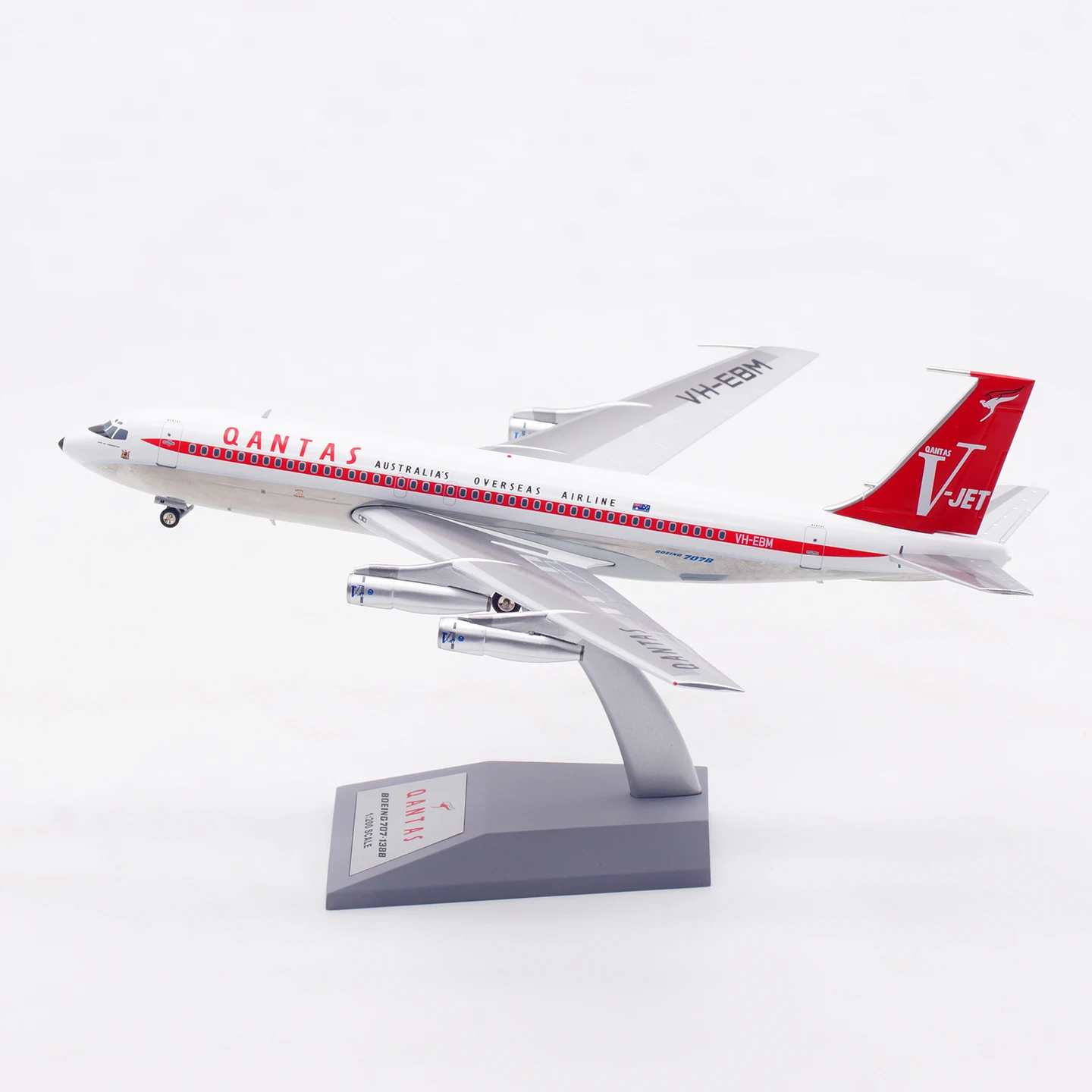 Фото Коллекционная модель самолета INFLIGHT 1:200 Qantas Airways Boeing B707-100 из сплава, литая под давлением, VH-EBM, подарок №2