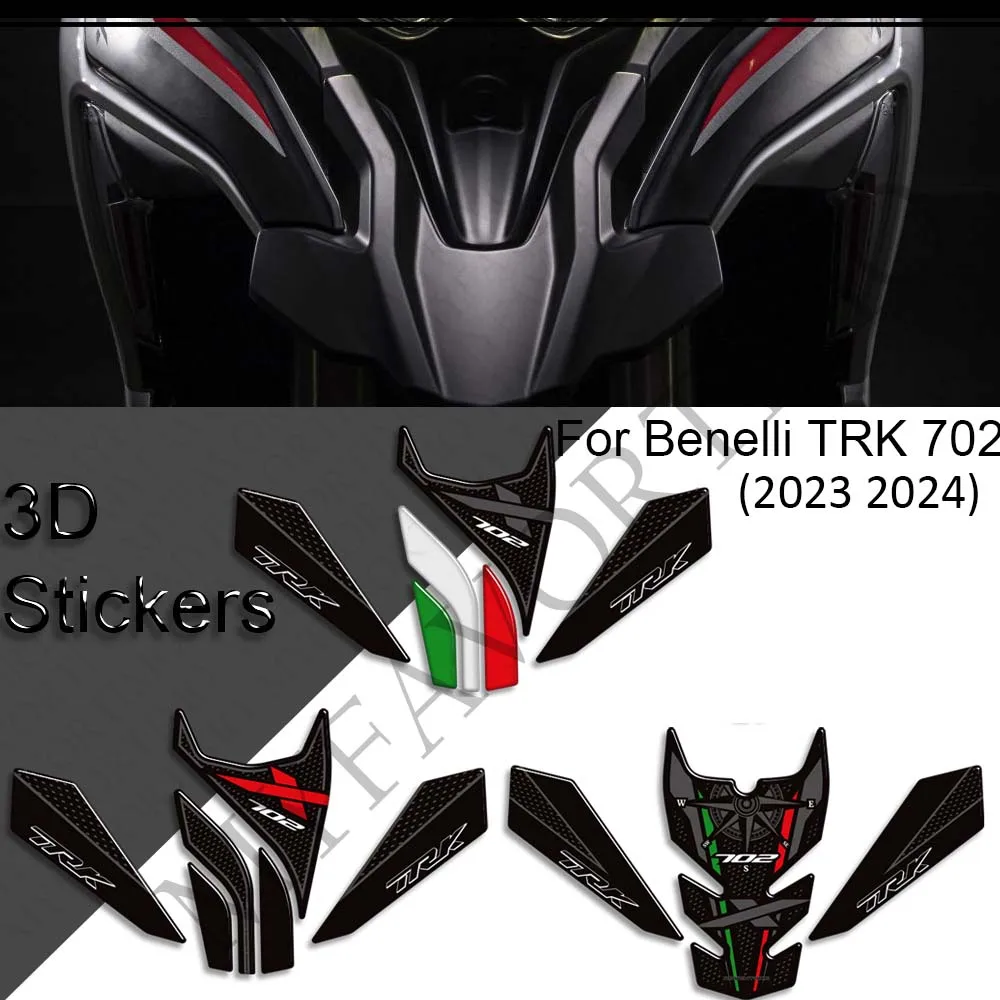 Фото Для Benelli TRK 702 X 702X Adventure Мотоцикл Защитная накладка на бак Боковые ручки Газ Мазут Комплект Наклейки на колено Наклейки 2023 2024 №2