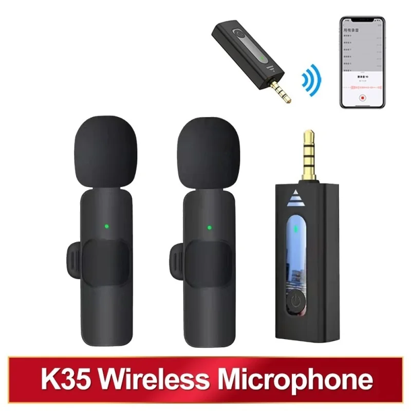 

Петличный беспроводной микрофон K35, микрофон с функцией Bluetooth для записи и шумоподавления, подходит для смартфонов