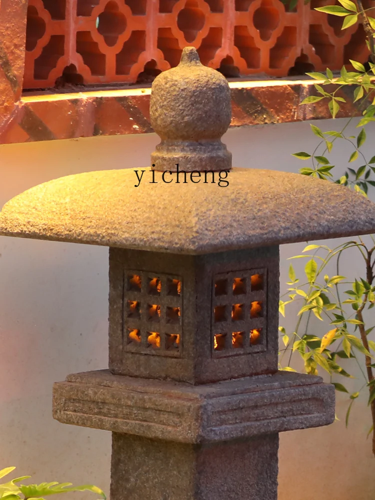 Уличная лампа XL в китайском стиле для двора японская на солнечной батарее сада