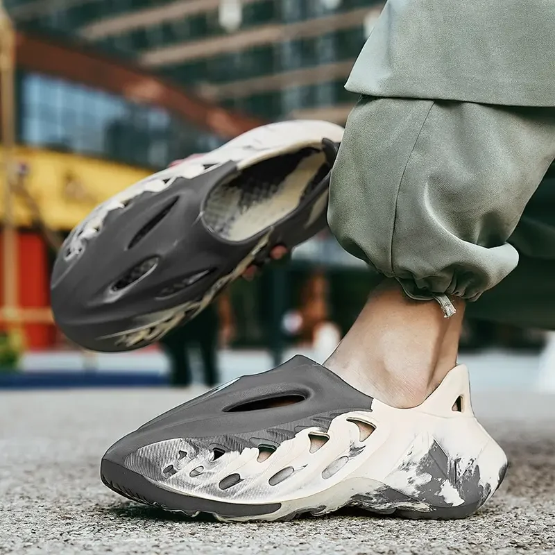 Сандалии унисекс из ЭВА ажурные босоножки для сада и пляжа окрашенные на завязке