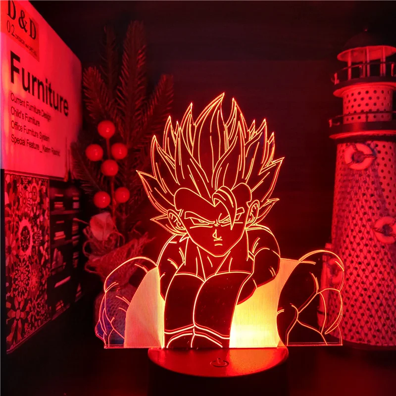 Dragon Ball Super Gogeta Fehlschlag Anime 3D LED Lampe Acryl RGB Neon Nacht Lichter Schlafzimmer Tabelle Decor Manga Kind Kinder geburtstag Geschenk