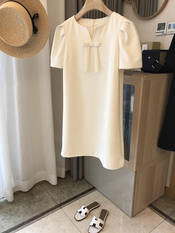 Распродажа женское платье-чулок с лентой во французском стиле