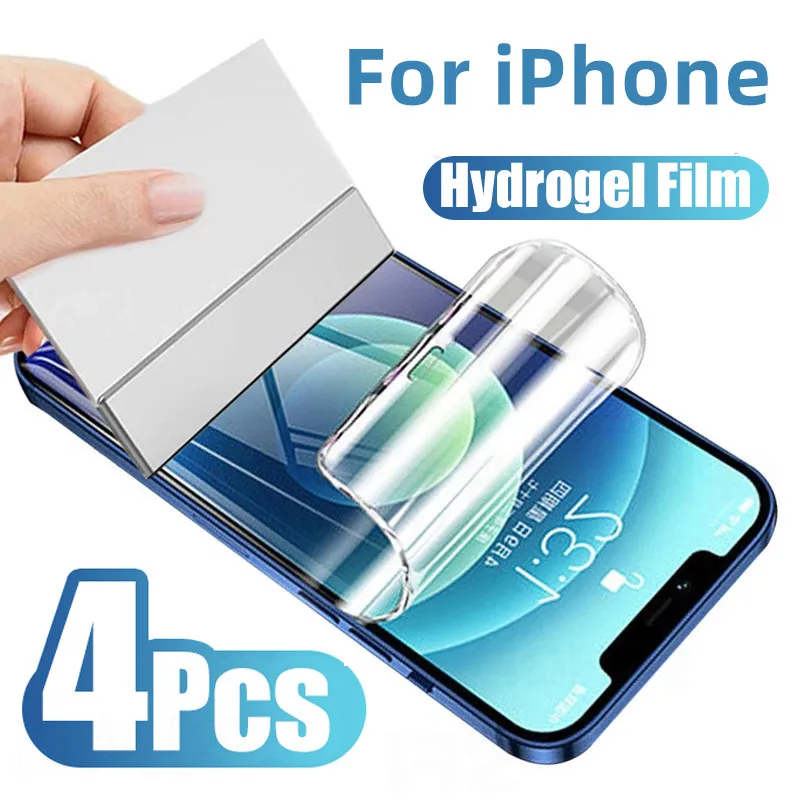 

Гидрогелевая пленка для iPhone, защитная пленка для iphone 11, 12, 13 Pro Max Mini 7, 8, 6 Plus, X, XR, XS MAX, SE2020, 4 шт.