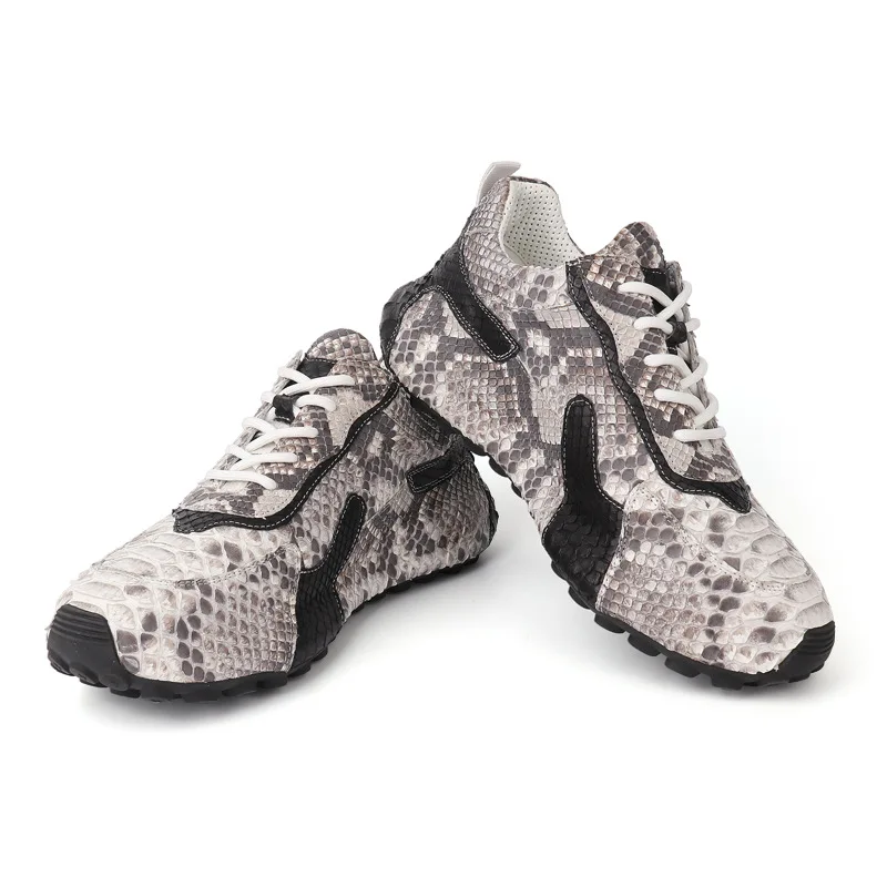 

Мужские кроссовки Sipriks из кожи питона, повседневные мужские кроссовки для бега, обувь из натуральной змеиной кожи на плоской подошве для мал...