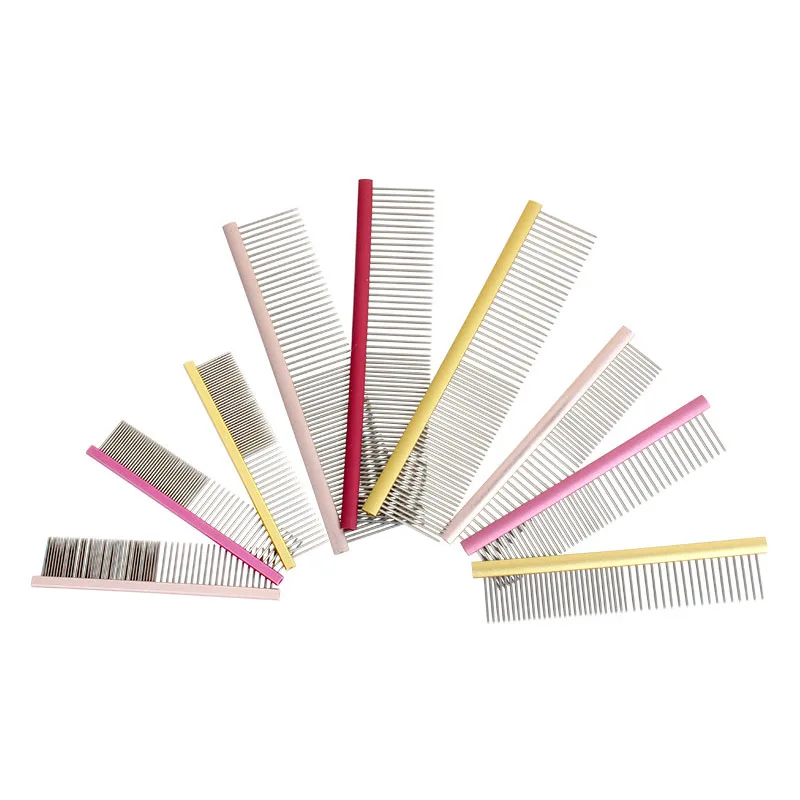 

Pet Dematting Comb - Stainless Steel Pet Grooming Comb for Dogs and Cats Gently Removes Loose Undercoat, Mats, Tangles and Knots