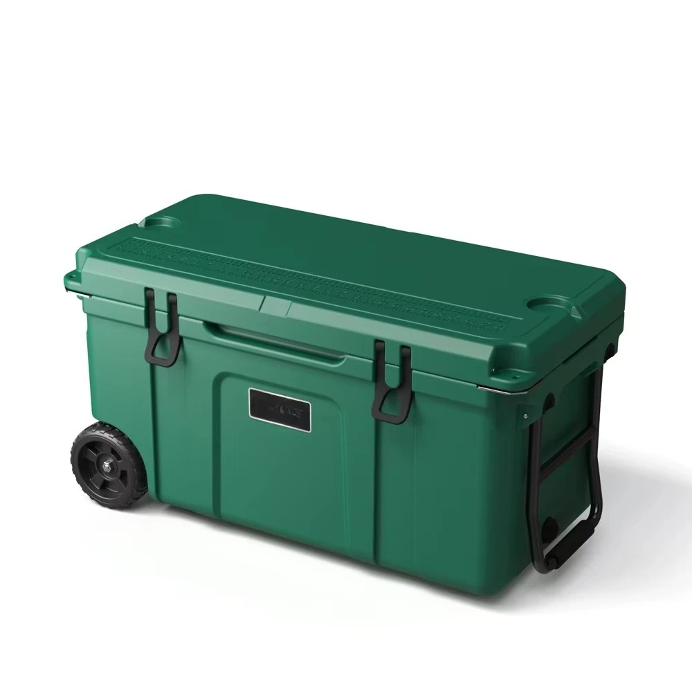 Фото Изотермический контейнер-тележка 70QT с индивидуальным логотипом, из ротоформованного пластика, для улицы, с колесами, для автомобиля и кемпинга №1