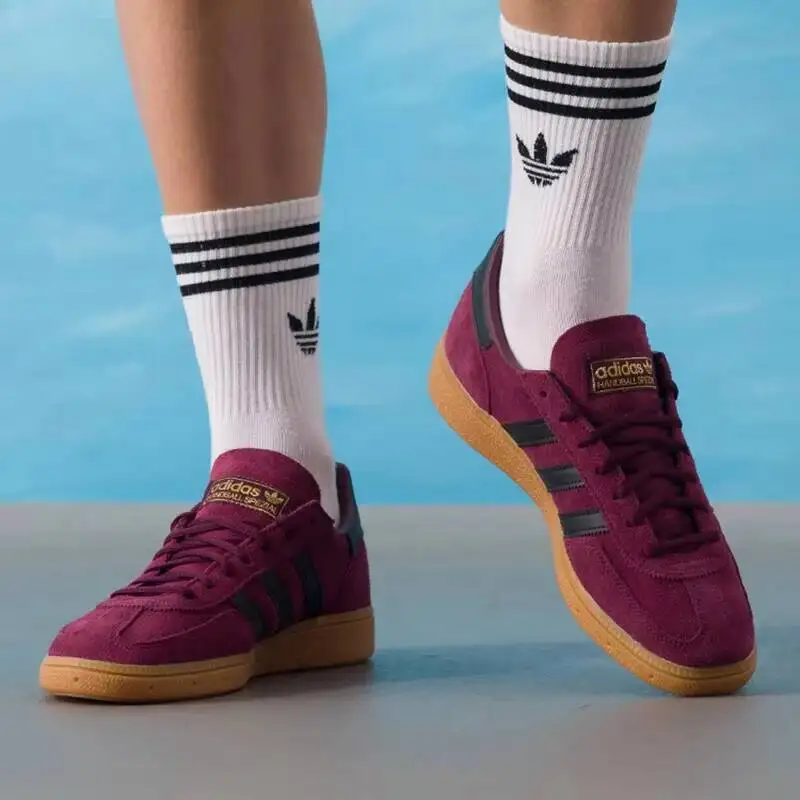Фото Низкие кроссовки унисекс Adidas Samba Trefoil, классические износостойкие модные повседневные кроссовки в уличном стиле JR3848 №4