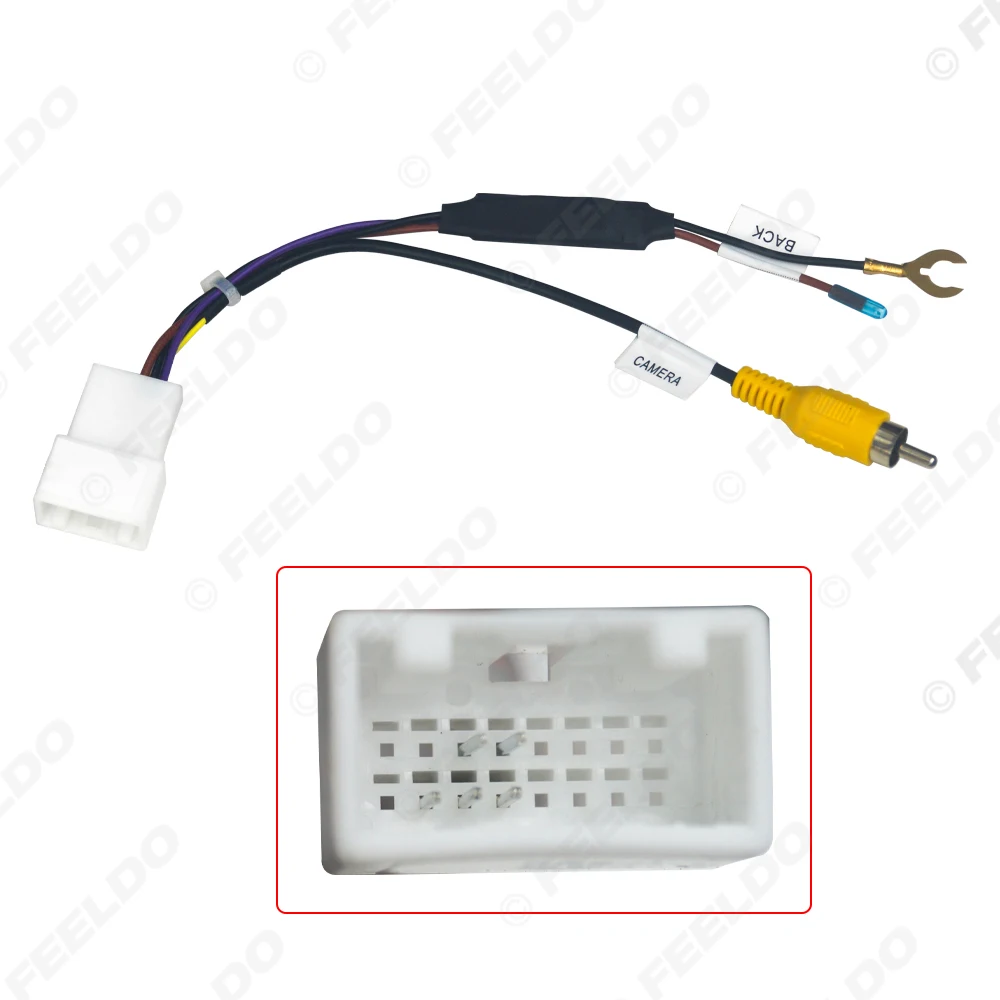 

Автомобильный радиоприемник FEELDO, аудиокабель для камеры заднего вида и парковки для Hyundai, KIA, адаптер с обратным проводом