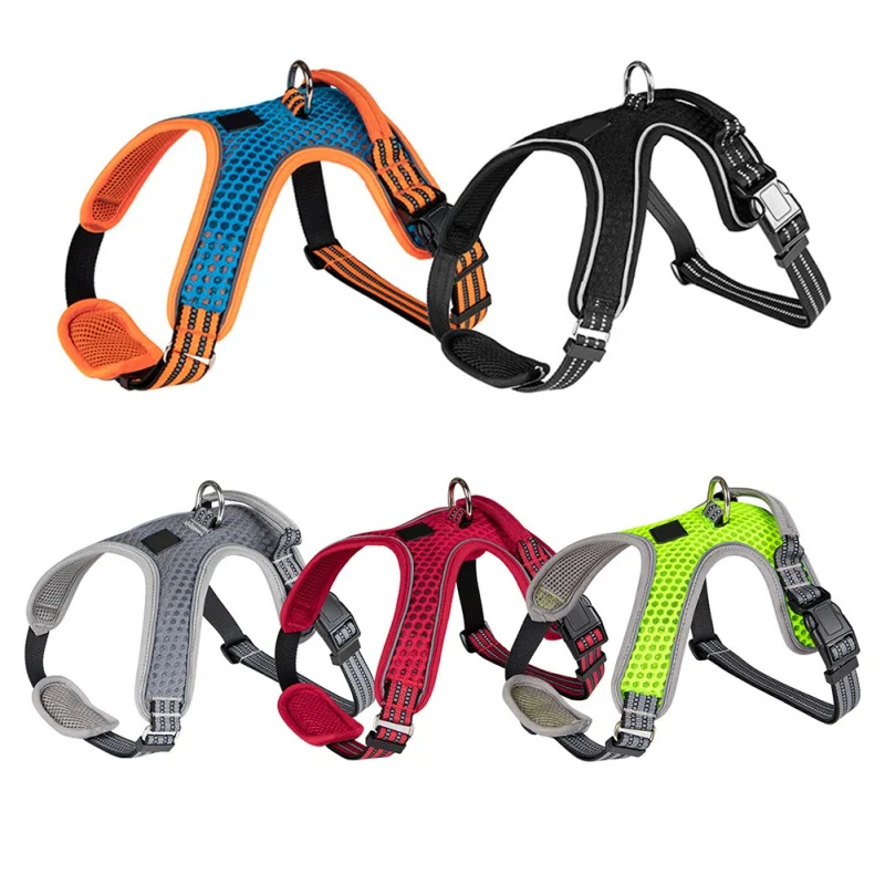 

Регулируемая мягкая подкладка для собак, светоотражающая бездроссельная шлейка для больших собак