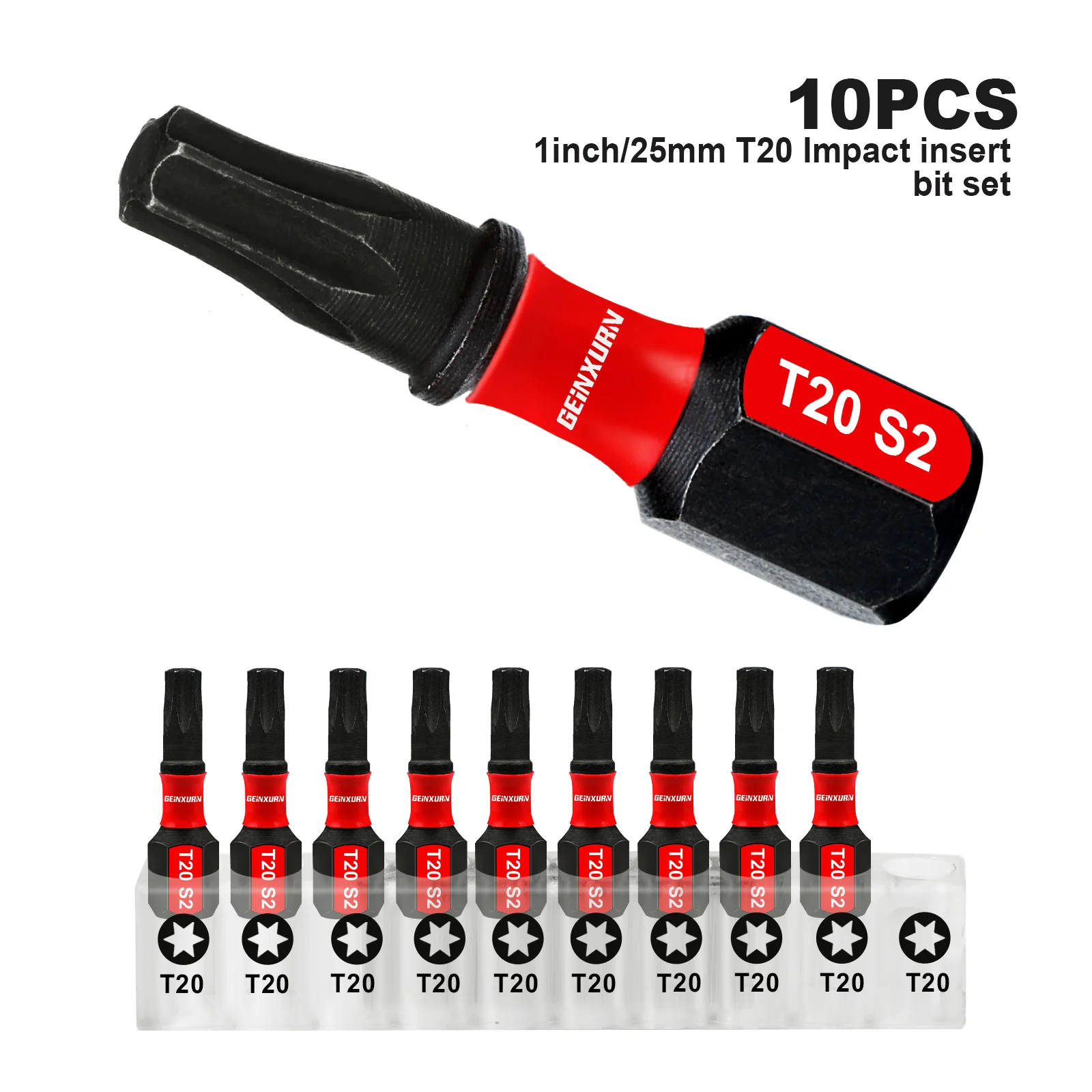 

GEINXURN T20 1 В. Ударопрочный магнитный # 20 битов с головкой Torx, набор отверток T20 из легированной стали S2