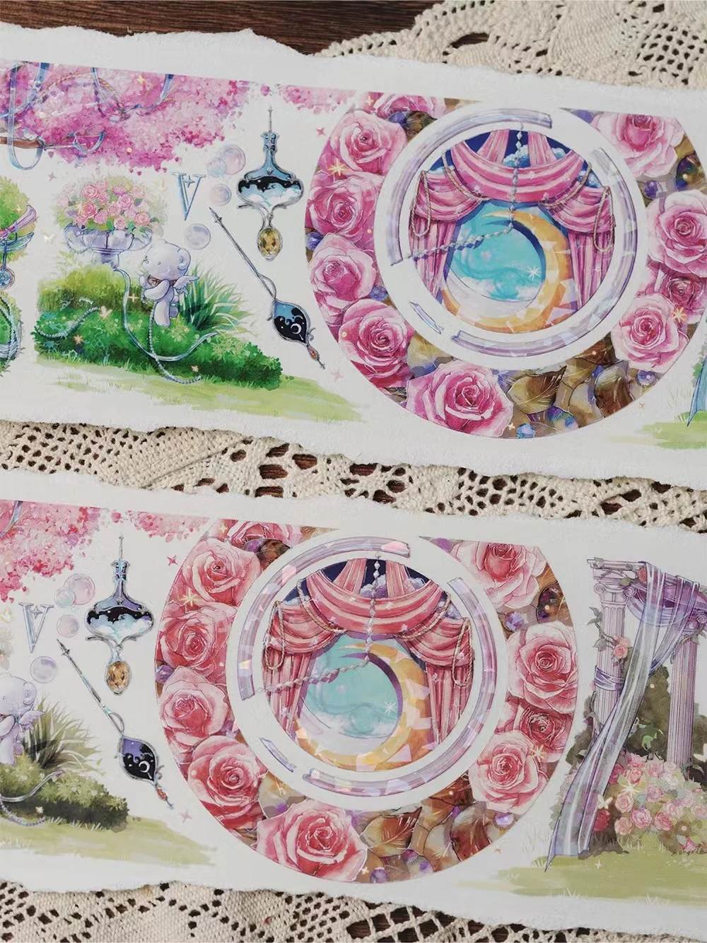 

Vintage Rose Garden Daisy Floral Washi PET Tape for Card Making Decoration DIY Scrapbooking Plan Stickers