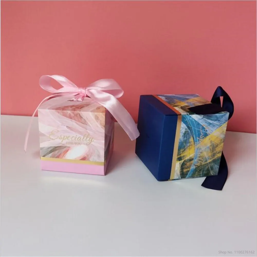 Es Wedding Favors Gifts Box For Guests Party Supplies 8x8x8 Cm Paper Chocolate Boxes Package