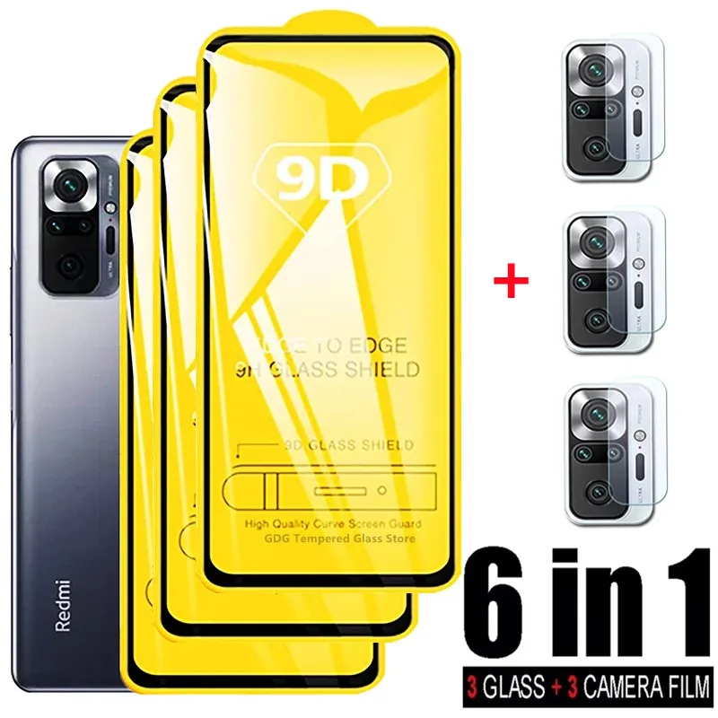 

9D Tempered Glass for Xiaomi Redmi Note 10 9 Pro 10s 9s 9T 8T 9A 9C Lens Film Screen Protectors for Mi Poco X3 Pro NFC M3 M4 F3