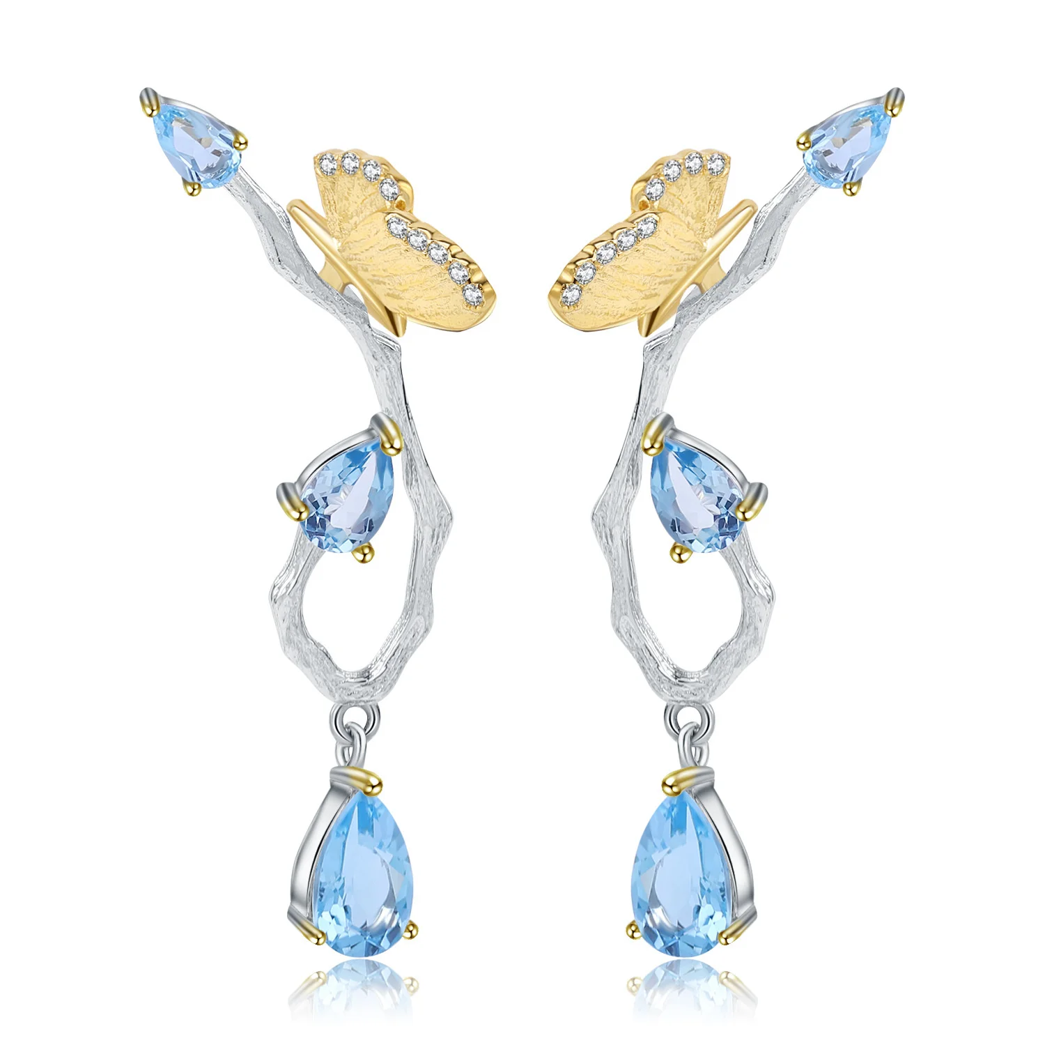 

Серьги из серебра 925 пробы с натуральным топазом