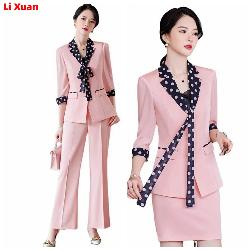 High Quality Autumn Winter Formal Ladies Blazer Women Business Suits with Sets Work Wear Office Uniform 4XL Size Pants Jacket