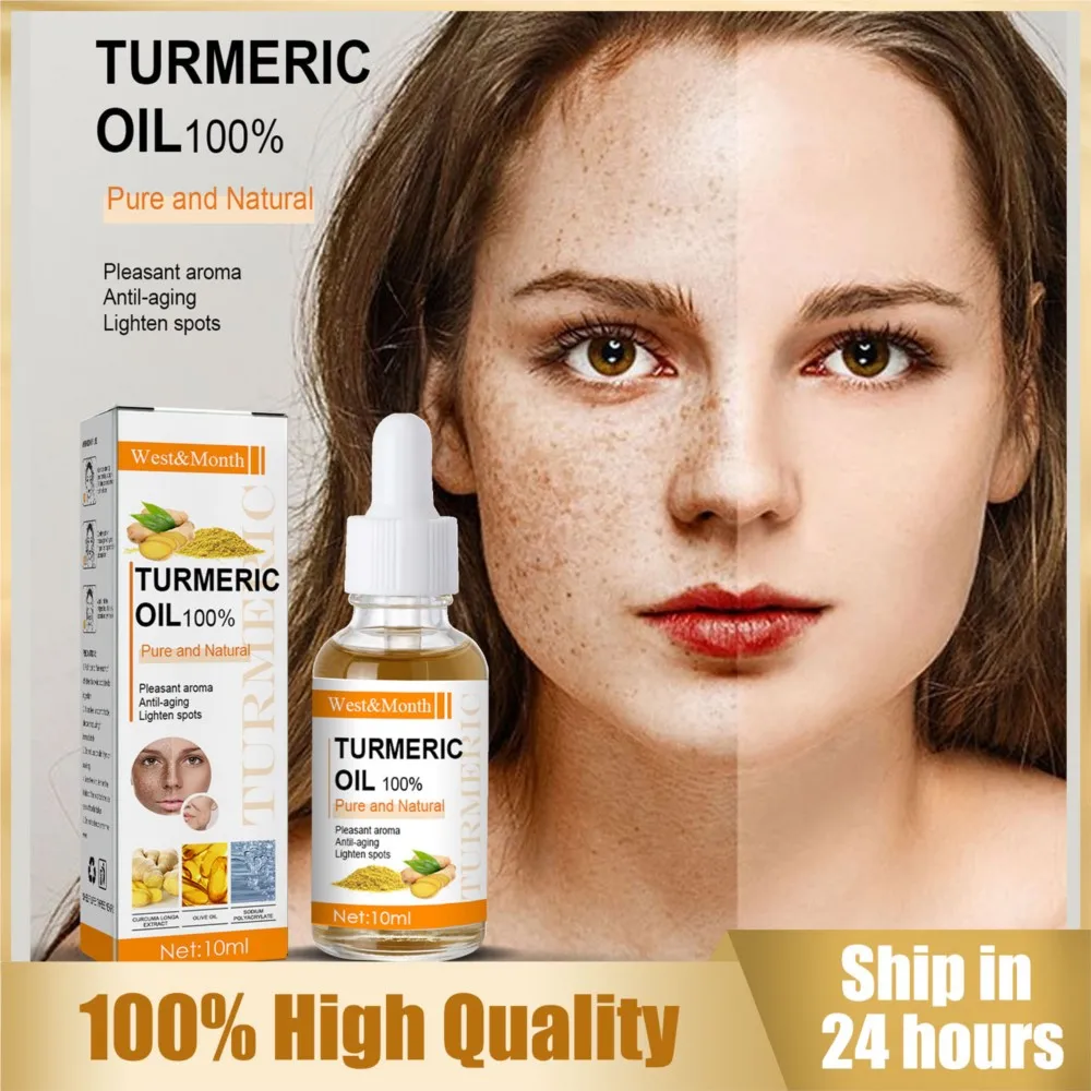 

Turmeric Anti Aging Oil Remove Dark Spots Moisturizing Whitening Fade Freckles Brighten Lighten Melanin Face Serum For SkinCare