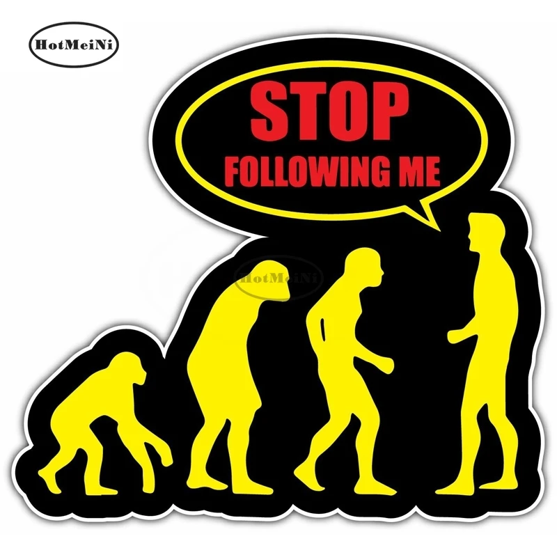 Наклейка на автомобиль перестаньте следовать за мной Эволюция обезьяны забавная