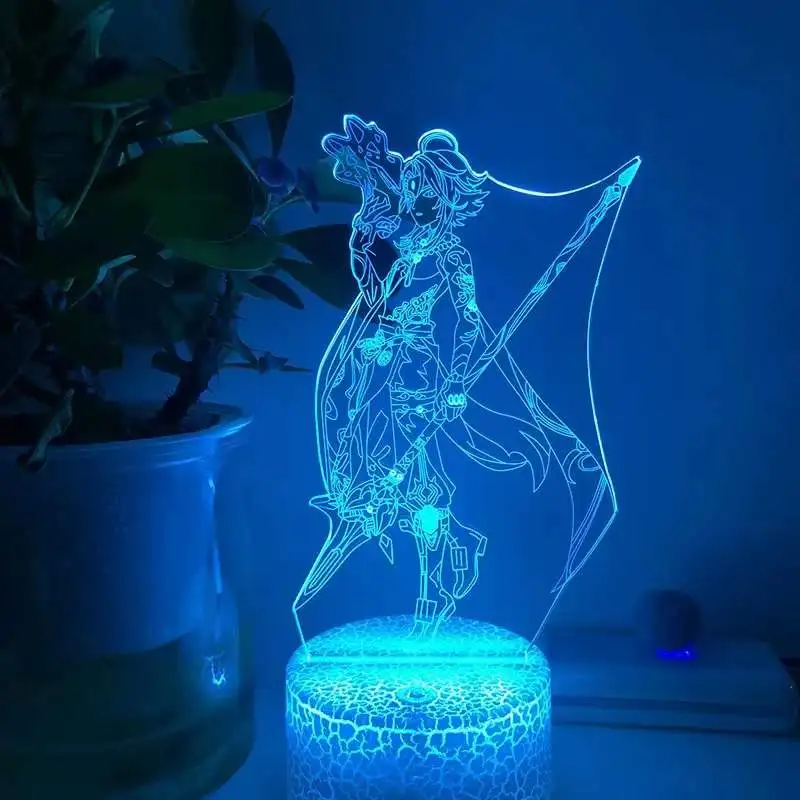 

Genshin Impact Xiao Night Light 3D Illusion Lamp Hot Game Light for Bedroom Decor LED Light Atmosphere Bedside Night Lamps Gift