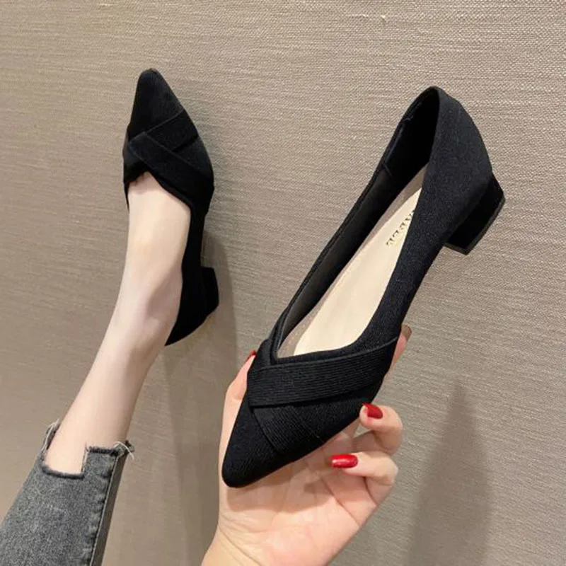 Elegant Office Ladies Shoes Women Flats Spring Summer Woman Boat Shoes Flat Pointed toe Black Red Big Size 41