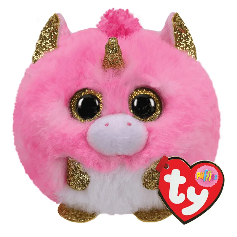 

Ty Beanie Puffies Big Eyes Pink Unicorn Cute Collectible Doll Plush Stuffed Animals Toy Desktop Decoration Kid Birthday Gift 7CM