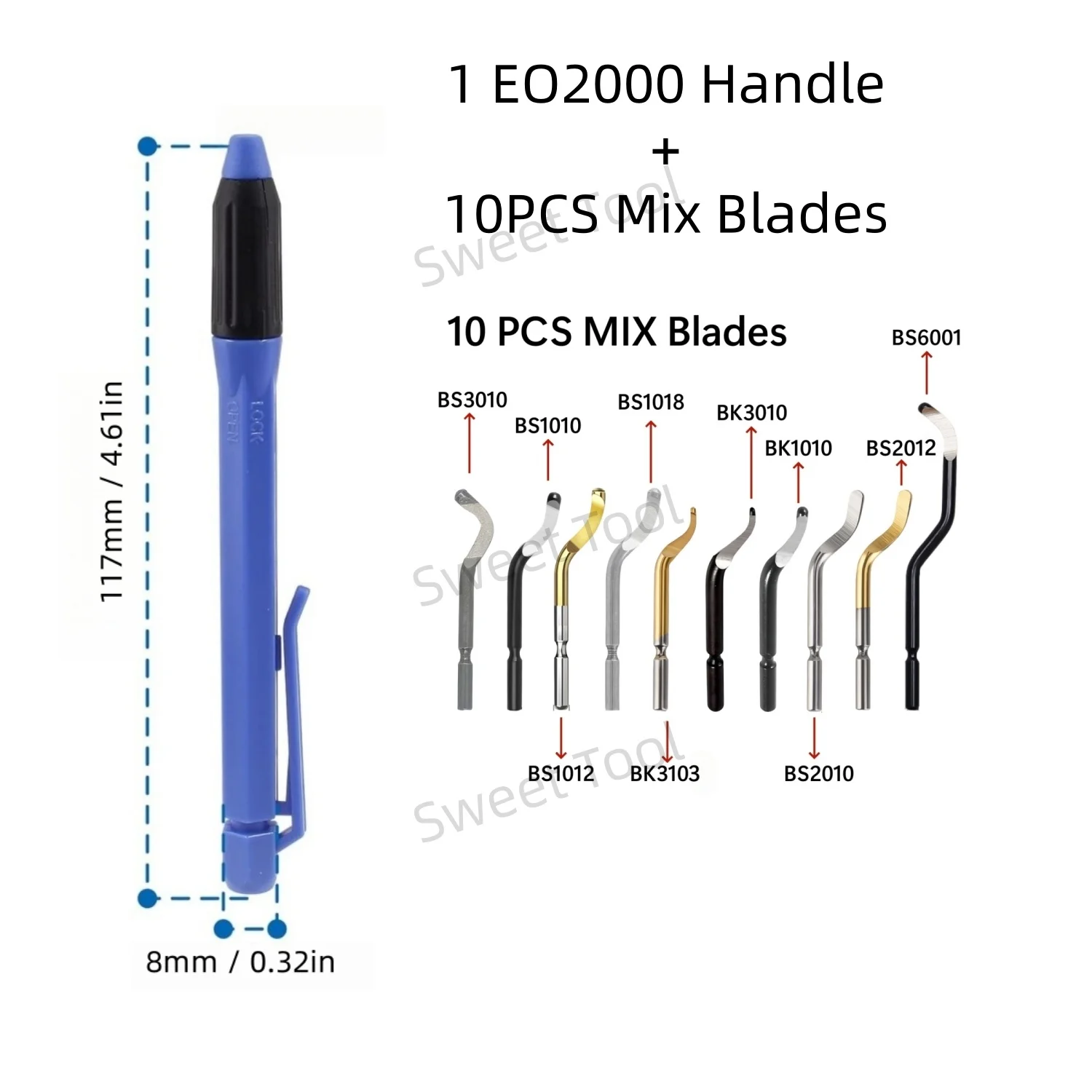 

Набор для удаления заусенцев EO2000 с 10 лезвиями