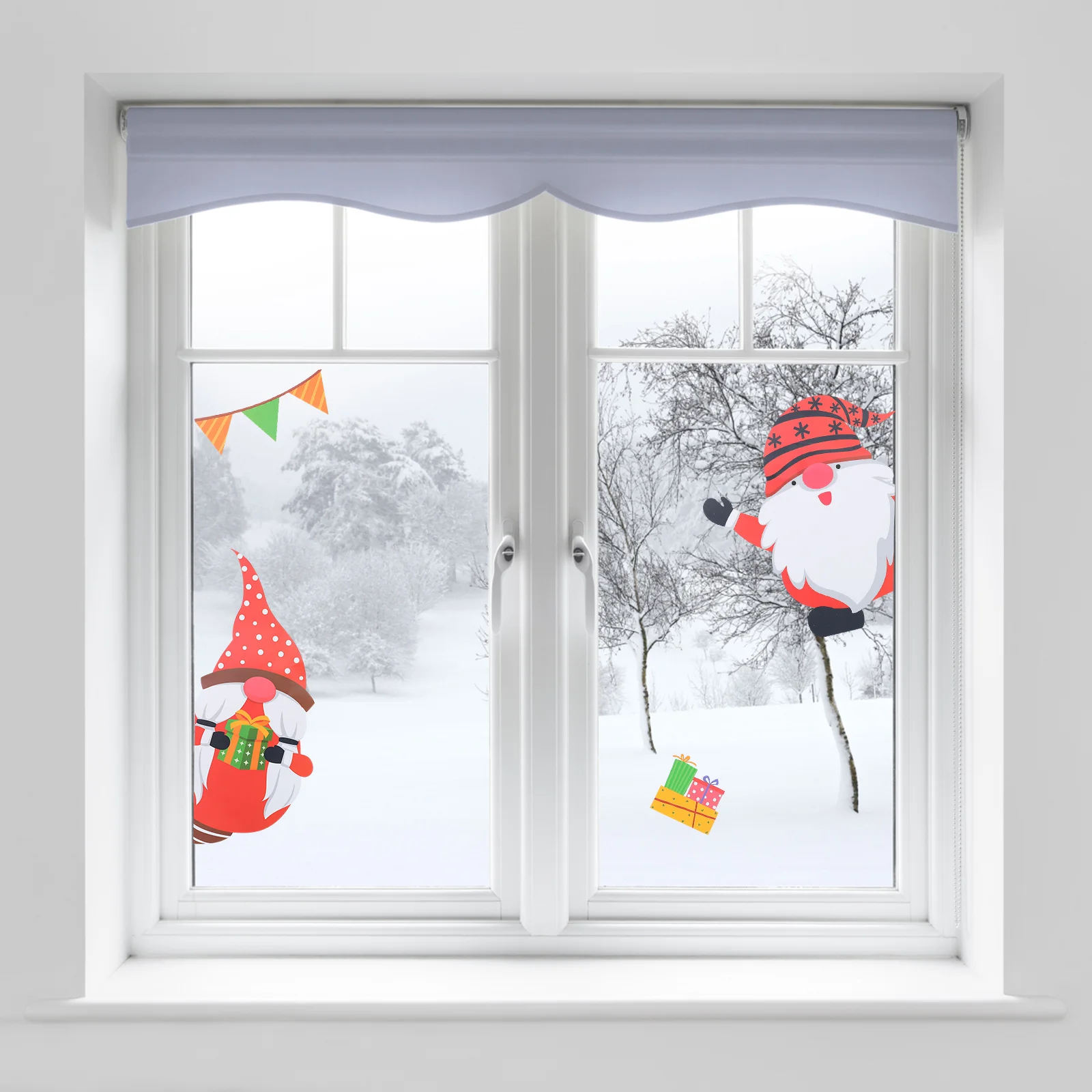 

6 Sheets Window Snowflake Sticker Snowman Sticker Cartoon Elk Sticker Xmas Themed Sticker for Wall Home Party