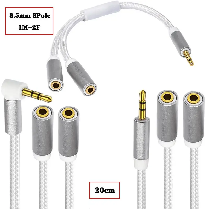 Позолоченная металлическая оболочка хлопковая сетка DC3.5 мм 3-полюсный аудио