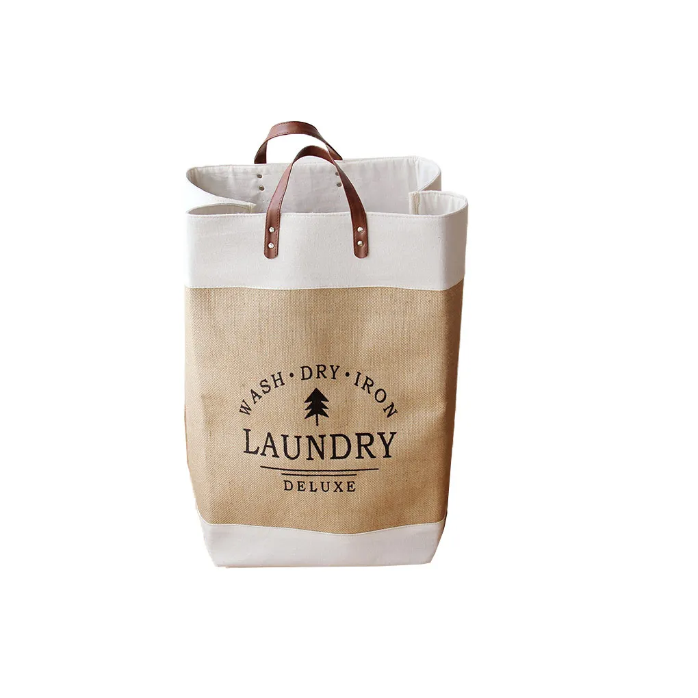 

Корзина для белья с льняными ручками, отдельно стоящая легкая корзина для одежды, корзины для одежды, простой дизайн, товары для дома