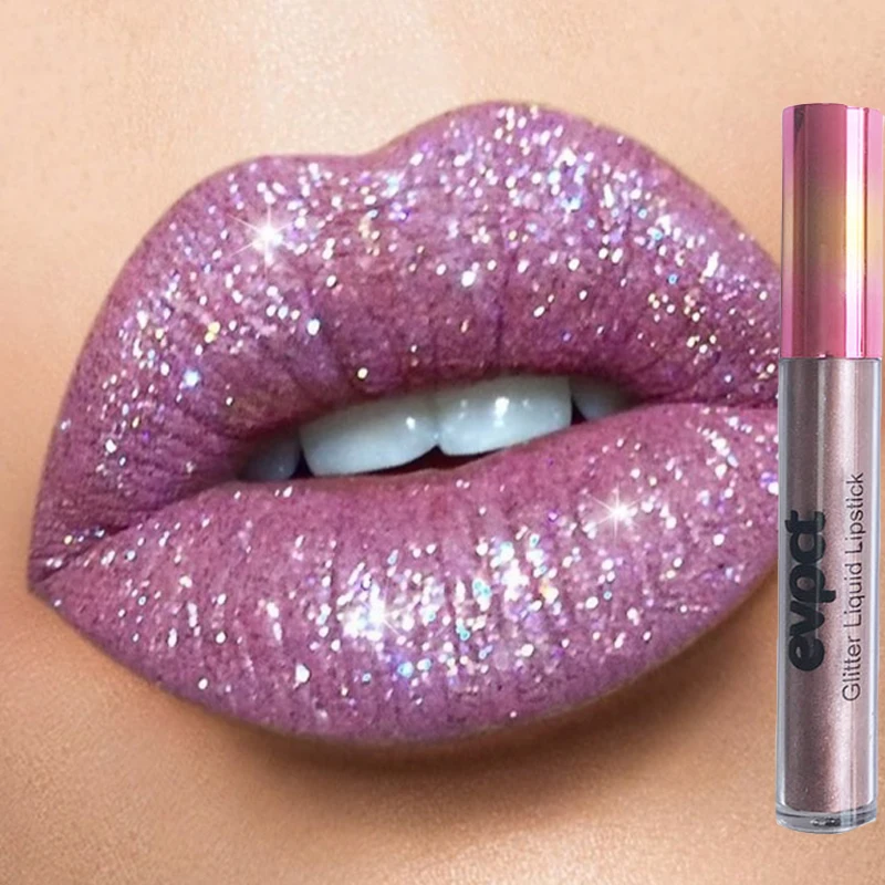 

1PC Glitter Diamond Liquid Lipstick Waterproof Long Lasting Non-stick Cup Pearl Shiny Matte Lip Gloss Women Lip Makeup 13 Colors