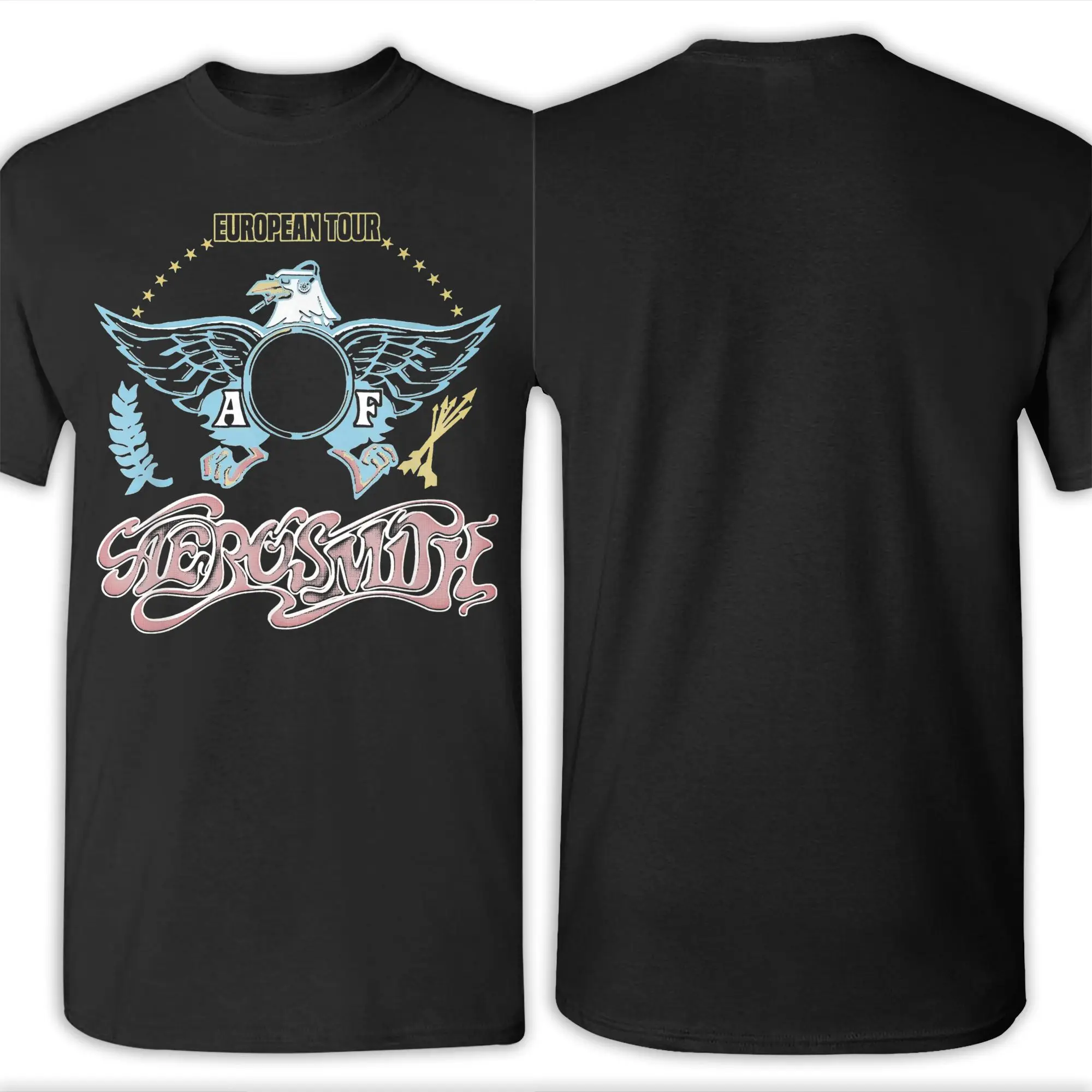Фото Футболка с графическим принтом европейской рок-группы Aerosmith Music Tour для мужчин и женщин, футболка из 100% хлопка, одежда №5