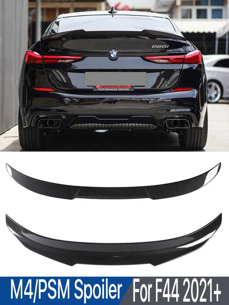 Glossy Black Rear Lip Bumper Trunk Refit Wing Tail Kit Roof Boot Spoiler M4/PSM Style for BMW 2 Series F44 2021+ Carbon Fiber