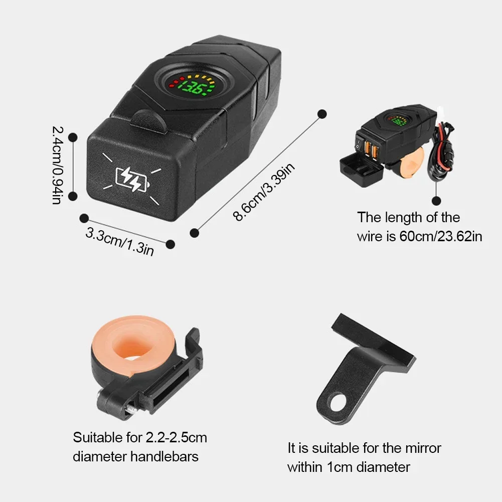 QC3.0 с быстрой зарядкой 36 Вт и переключателем дисплея напряжения электрический