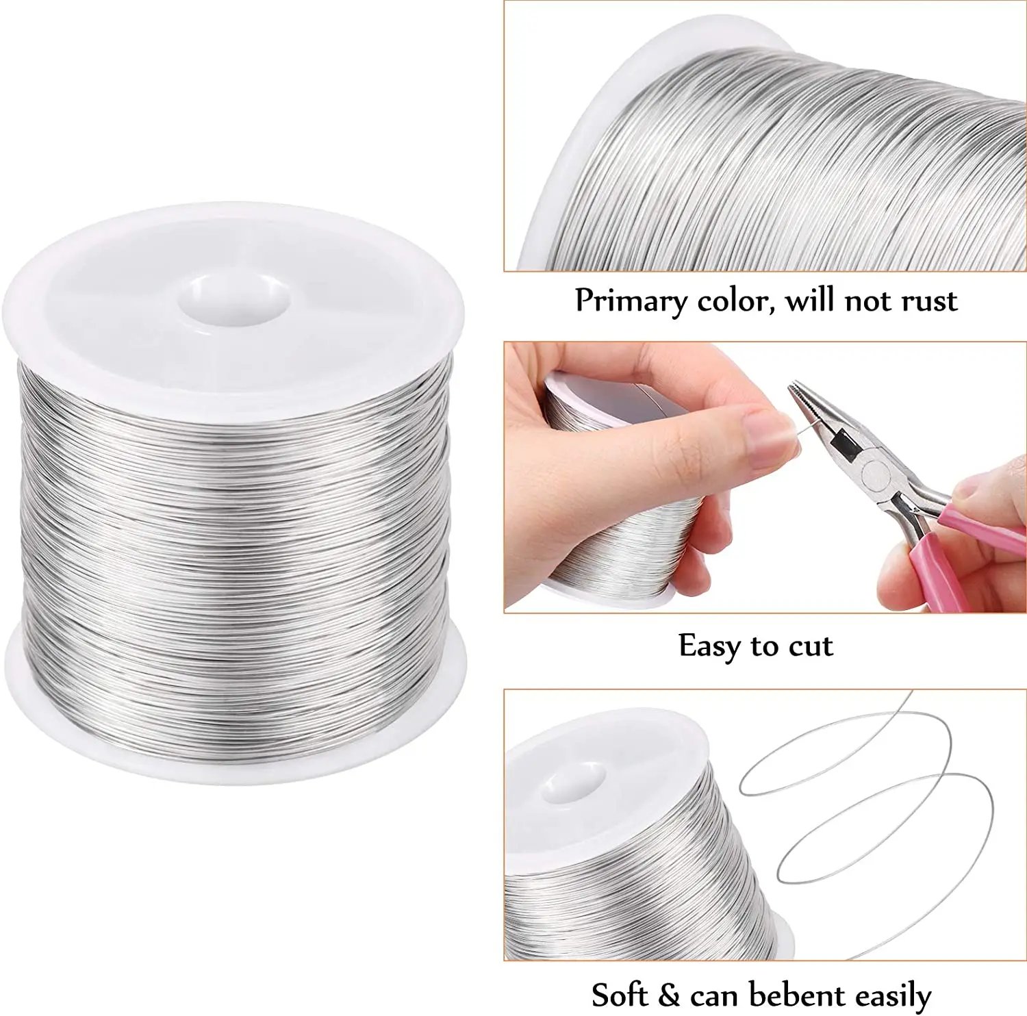 100M/Roll Copper Wire Gold Silver Color 0.3/0.4mm Metal Beading Wire for Diy Jewelry Making Handmade Winding Crafts Materials images - 6