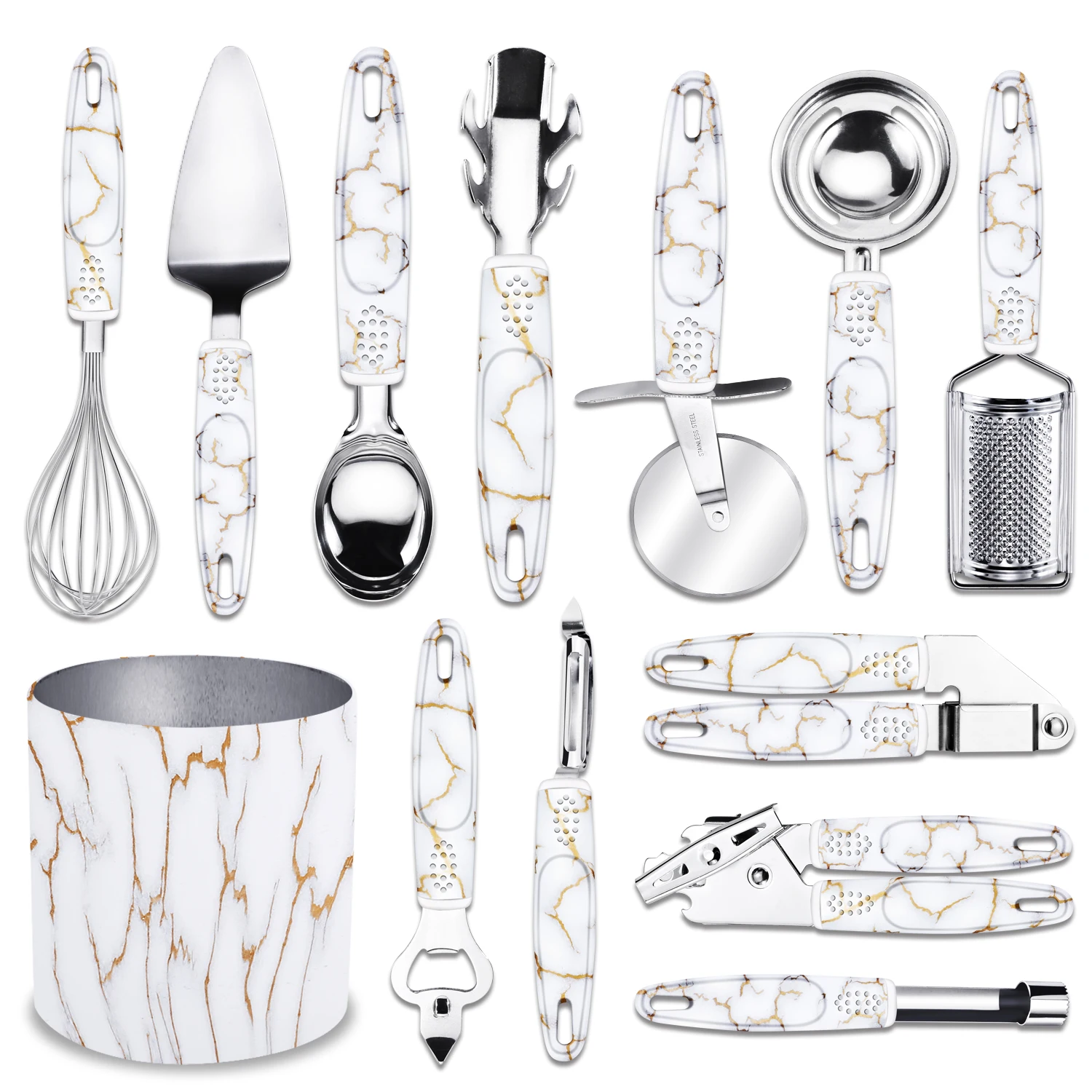 Набор кухонных гаджетов 13 шт. приборы из нержавеющей стали с медным покрытием