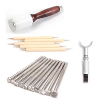 diy hand tools set leather carving tools with hammer leather stamping tools