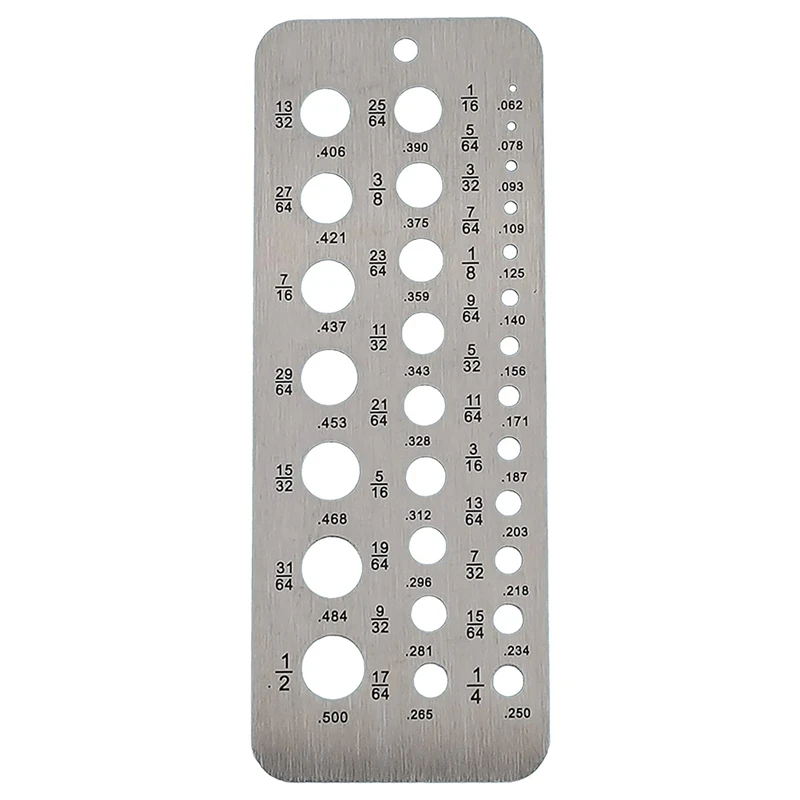 

HOT-Stainless Steel Drill Gauges For 1/16Inch To 1/2Inch Size Bits,17/64-1/2 0.062-0.250 Bolt And Wire Diameter Index Gauge