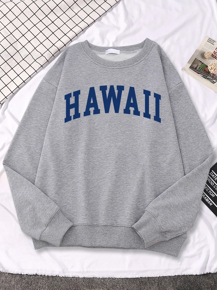 

Vintage Women Sweatshirt Hawaii Beach Creativity Letter Printing Clothing Drop-Shoulder Drop Sleeves Hoodie Loose Women'S Tops