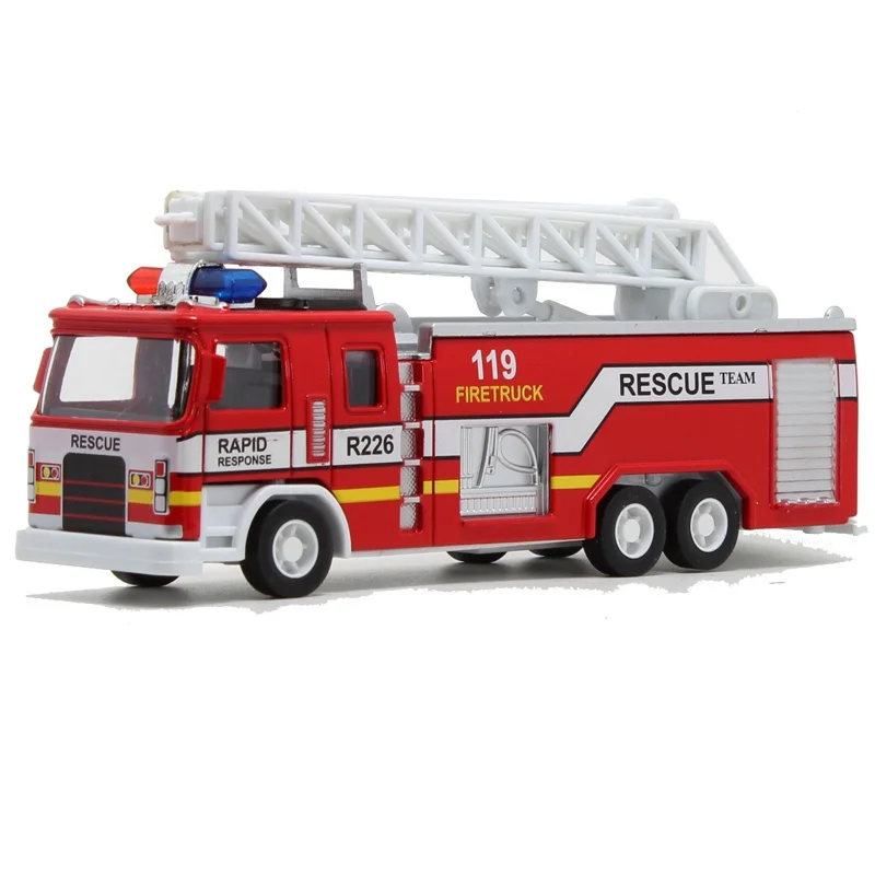 

Children Toy Fire Truck Alloy Models 119 Fire Truck Cars Aerial Ladder Sprinkler Truck Model Set 1:32