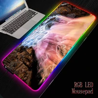 mrgbest pink waterfall mouse pad rgb mousepad gamer computer mousepad rgb backlit mause pad large mousepad for desk led mice mat