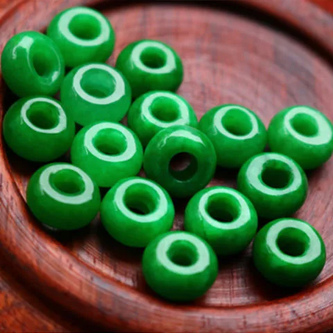 

8*5mm Green Jades Abacus Beads For Jewelry Making Diy Bracelet Charms Necklace Emerald Myanmar Jadeite Rondelle Bead Accessories