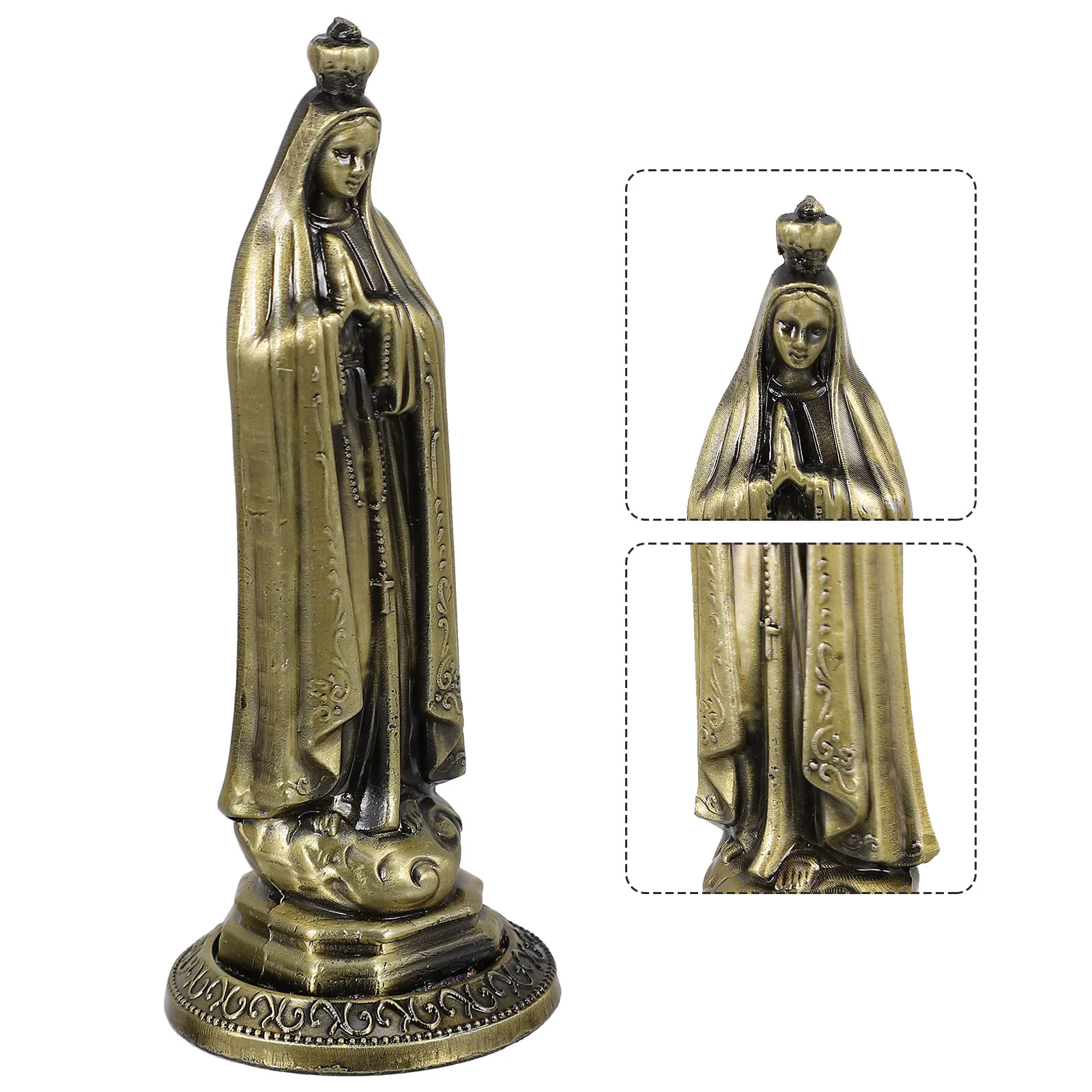 

Decoration Church Desk Top Statuette Religious Ornament Zinc Alloy Catholicism Metal Craft Woman Home Accents