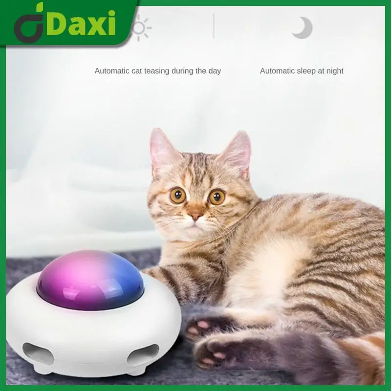 

Usb Charging Teaser Wand Feather Toy Pet Turntable Cat Toy Smart Teaser Interactive For Indoor Cats Cat Stick Toy Auto