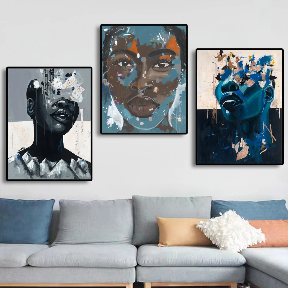 

Graffiti Black Girl Canvas Print African American Art Poster Street Pop Prints African Woman Vintage Painting Gallery Home Decor