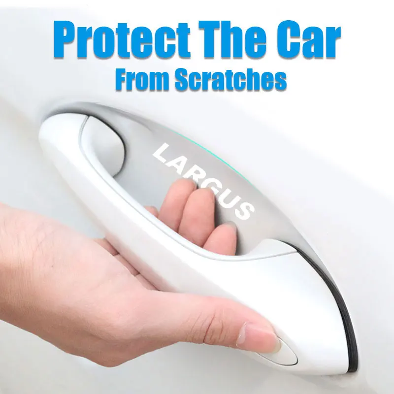 

8 шт., прозрачные наклейки на ручки автомобиля, с логотипом Лада ларгус