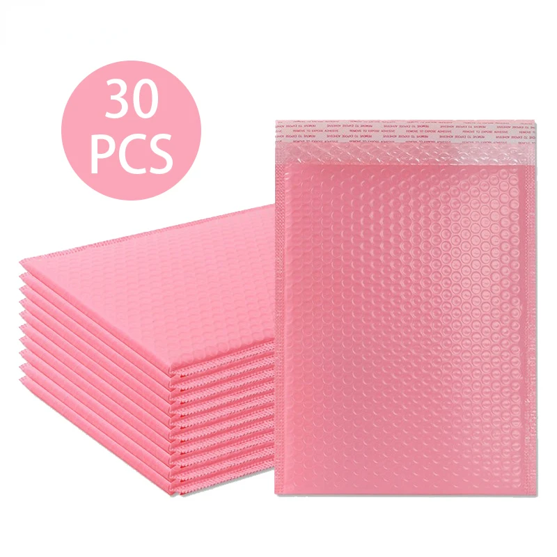 

30pcs Bubble Mailers Pink Poly Bubble Mailer Self Seal Padded Envelopes Gift Bags Black/Green Packaging Envelope Bags For Book