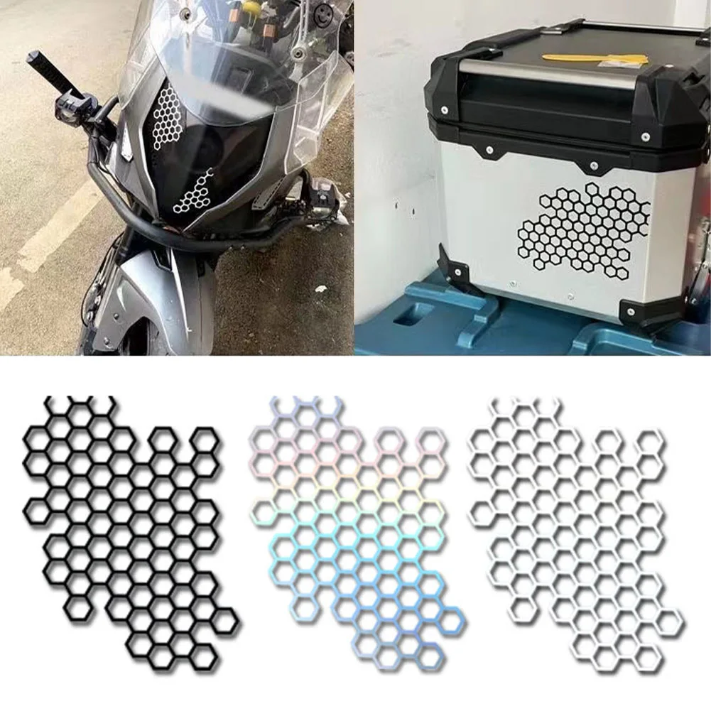

Car Motorcycle Decals Honeycomb Helmet Reflective Stickers Helmet Decals Waterproof PET Stickers Headlight Bumper Tint Film